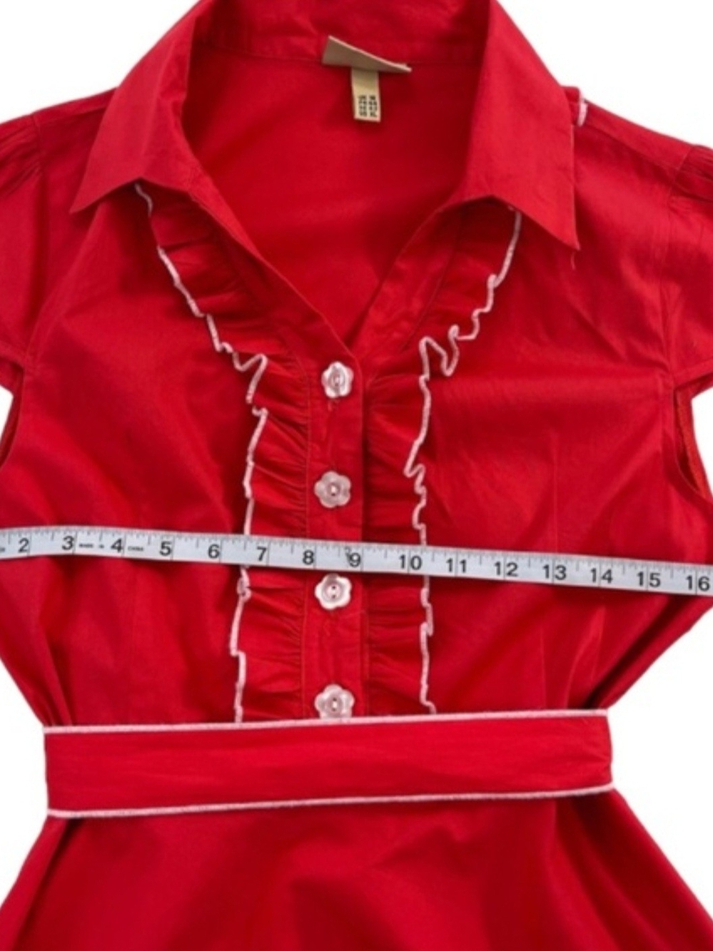 Lindy Bop Bright Red Cotton Blend Dress - Picture 4 of 7